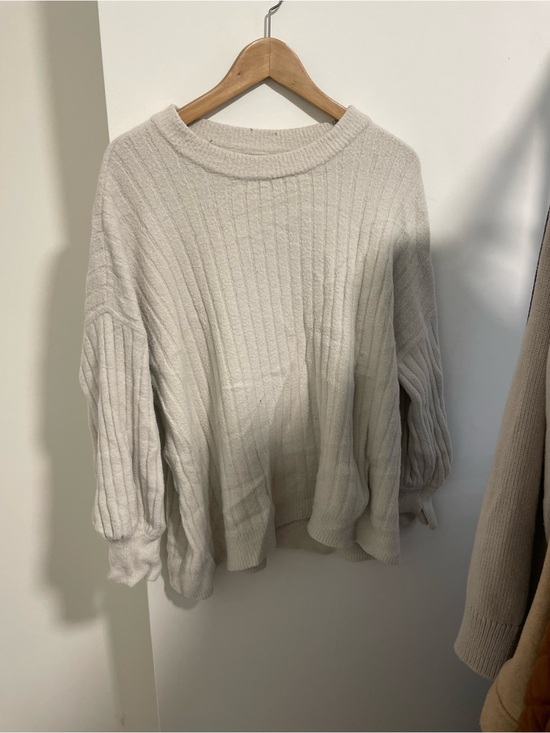 aerie Sweaters - aerie Ribbed Crewneck Sweater in Light Cream